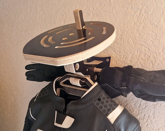 Motorcycle wardrobe, motorcycle gift, wall mount, helmet holder, jacket, gloves, shelf with clothes hangers, sturdy, motorcyclist gift VMG5