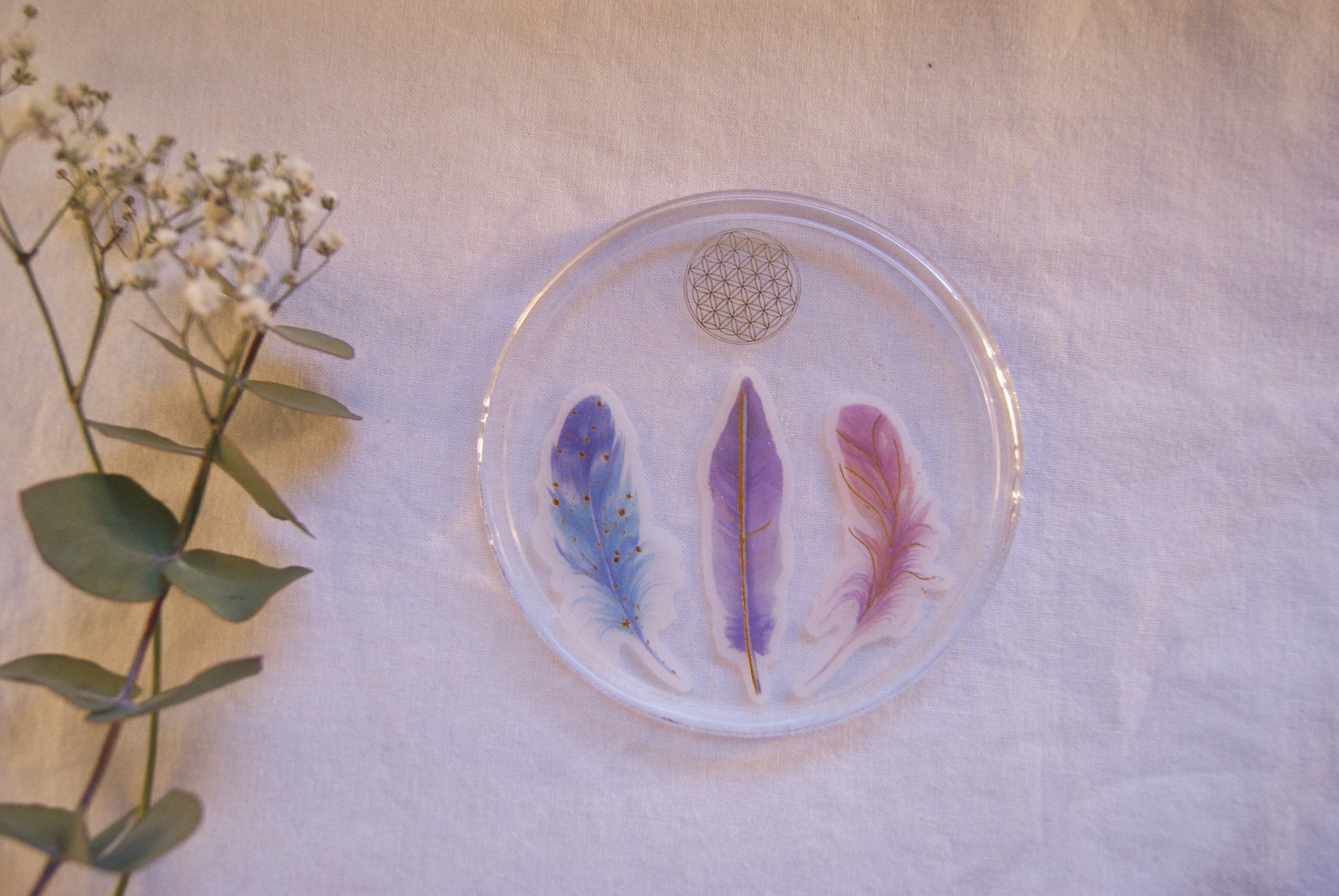 Fleur de Vie - Plateau Recharge Pour Pierres Plumes