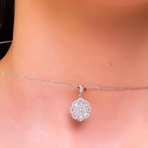 Dainty Diamond Flower Necklace: 925 Sterling Silver CZ Charm