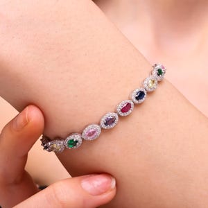 Mixed Color Bracelet, Ottoman Bracelet, Handmade Bracelet, Bangle Cuff, Turkish Handmade, Ladies Bracelet, Gift For Her, 925 Sterling Silver