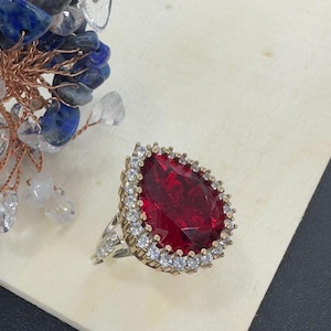 Handmade Ruby Ring: Ottoman Turkish Sterling Silver Jewelry