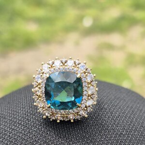 Aquamarine Ring, Handmade Women Ring, Turkish Handmade Silver Ladies Ring, Ottoman Ring, Ladies Ring, 925k Sterling Silver, Zircon Ring