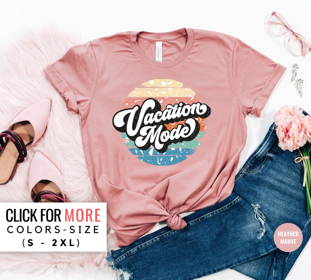 Vacation Mode On White VMON Girls Tshirt