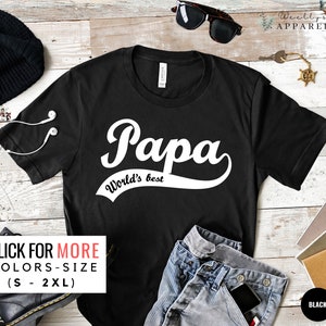 Papa World Best Shirt, Papa Shirt for Grandpa for Father&#39;s Day, Papa Gift for Fathers Day, Grandpa Tshirt for Birthday Gift