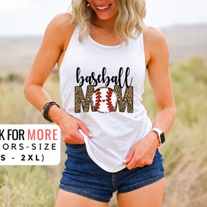 Baseball Mom Tank Top, Baseball Mom Leopard Shirt, Baseball Shirt, Baseball Lover, Sports Mom, Baseball Mama Shirts, Baseball Fan Gift
