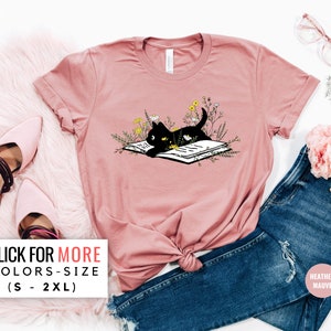 Cute Book Cat Shirt - Cat Shirt - Cute Reading Shirt - Books Shirt - Cute Cat Shirt - Reading Shirt - Book Lover