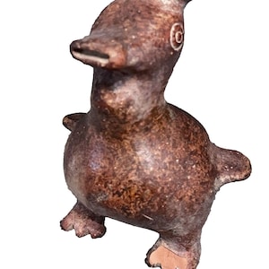 1970s Colima Duck Vessel Reproduction Mexican Pottery Small Vase Free Standing
