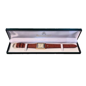 NOS Romanson vintage montre-bracelet suisse en cuir marron pour femme Prestige