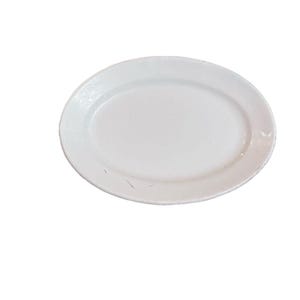 Antique Ironstone Unbranded Cottagecore Creamy White Oval Heavy Platter Plate