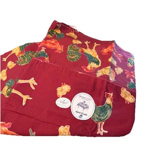 April Cornell Original Stain Resistant 100% Cotton Table Cloth Red Rooster 54x54