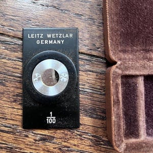 Optical Microscope Part Leitz Wetzlar Germany Reticle Target Optics Case image 2