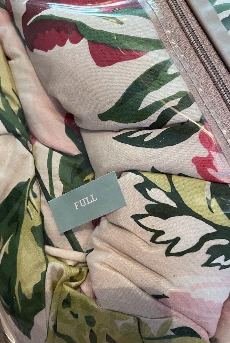 Brand New Martha Stewart Lush Blossom 6 Pc Full Comforter Set Floral Pink image 8