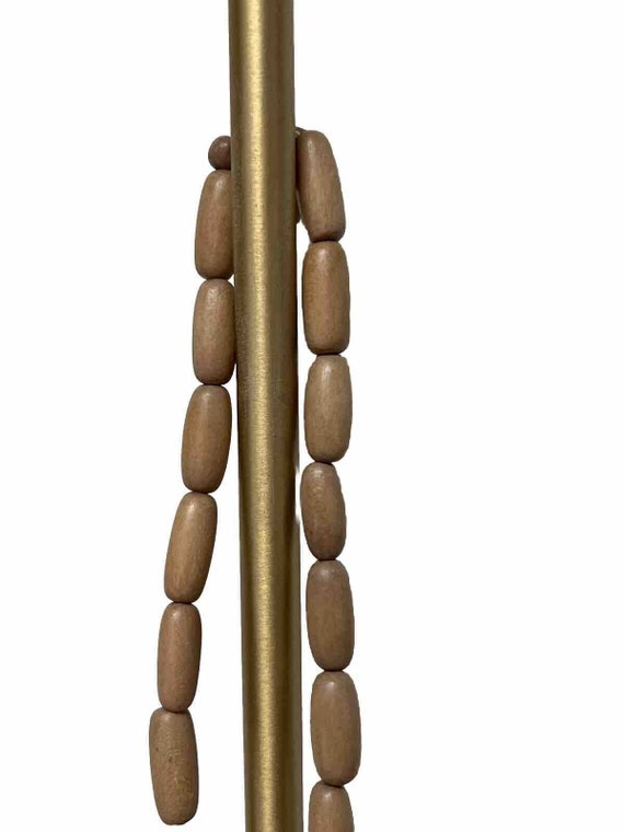 Vtg Wooden Beaded Necklace Carved Beads Barrel Cl… - image 3