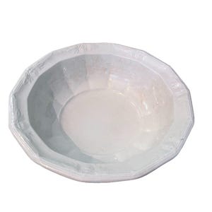 Antique c1850s J. Wedgwood England Ironstone Embossed Large Bowl White Fruit