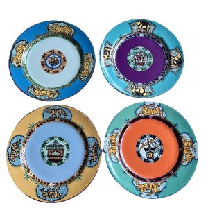 Essex Collection Katmandu by Kate Williams 8&quot; Exotic Chinoiserie Plates Set of 4