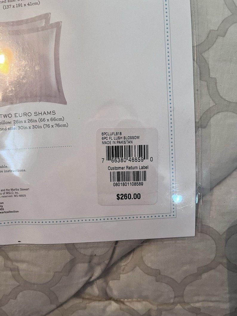 Brand New Martha Stewart Lush Blossom 6 Pc Full Comforter Set Floral Pink image 5