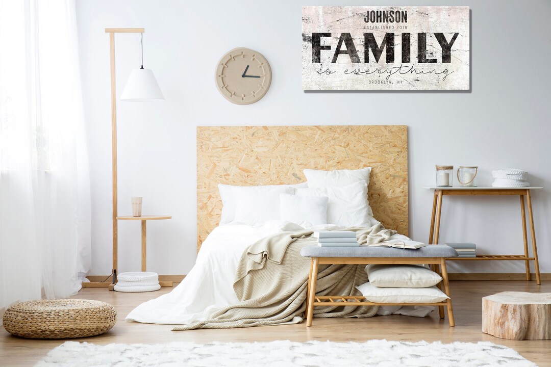 Personalized Family Name Canvas Print, Rustic Farmhouse Wall Decor - Etsy
