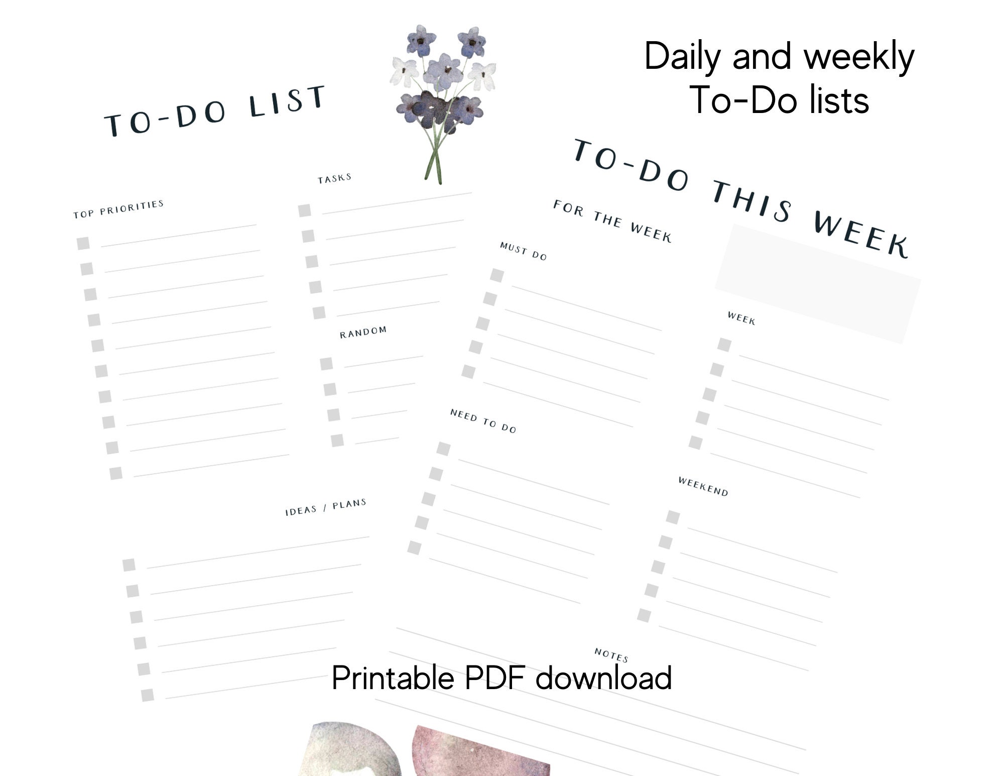 PDF Printable Mini Planner Bundle Includes Daily, Weekly, Monthly ...