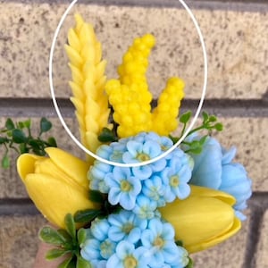 MIMOSA & EAR of Wheat - 3d floral silicone mold for Soap. Two things on one mold. Soap making supplies. Free shipping.