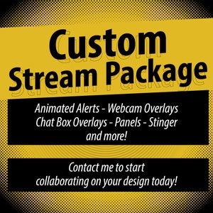 Custom Twitch Stream Package | Overlays | Alerts | Webcam Video Frames | Stinger | Chat Boxes