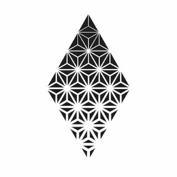 Geometric diamond mandala pattern reusable stencil