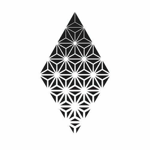 Geometric fade hexagon triangle pattern stencil