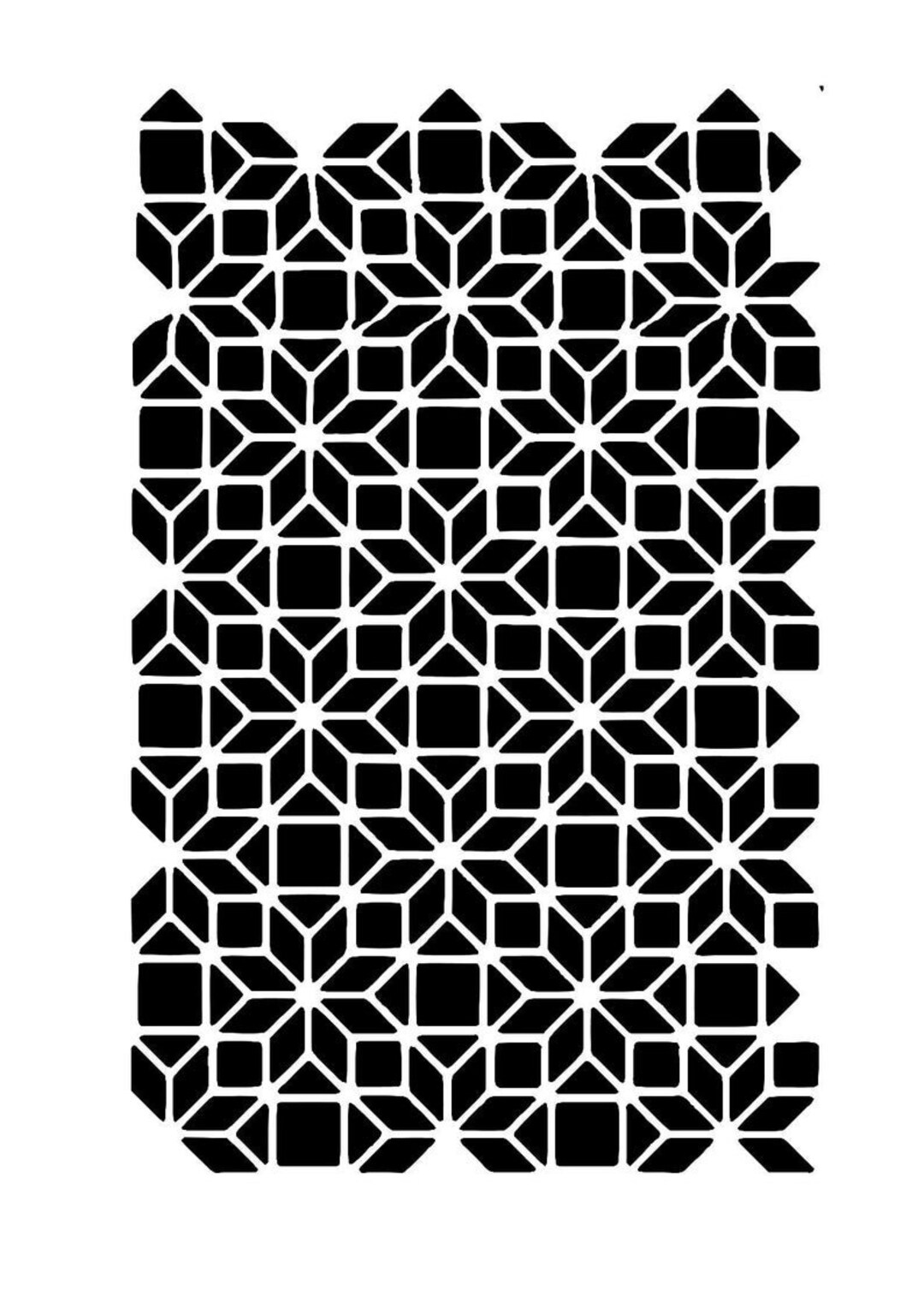 Japanese Geometric Pattern Stencil Etsy