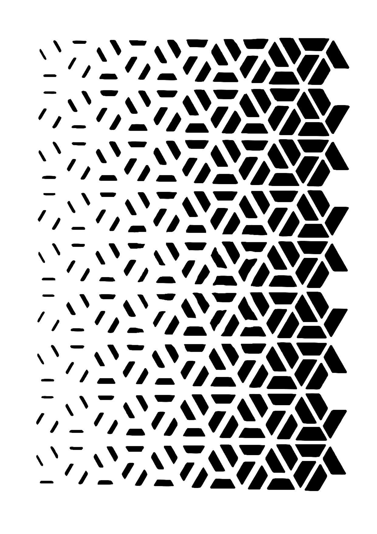 Hexagon Fade Pattern Stencil Etsy