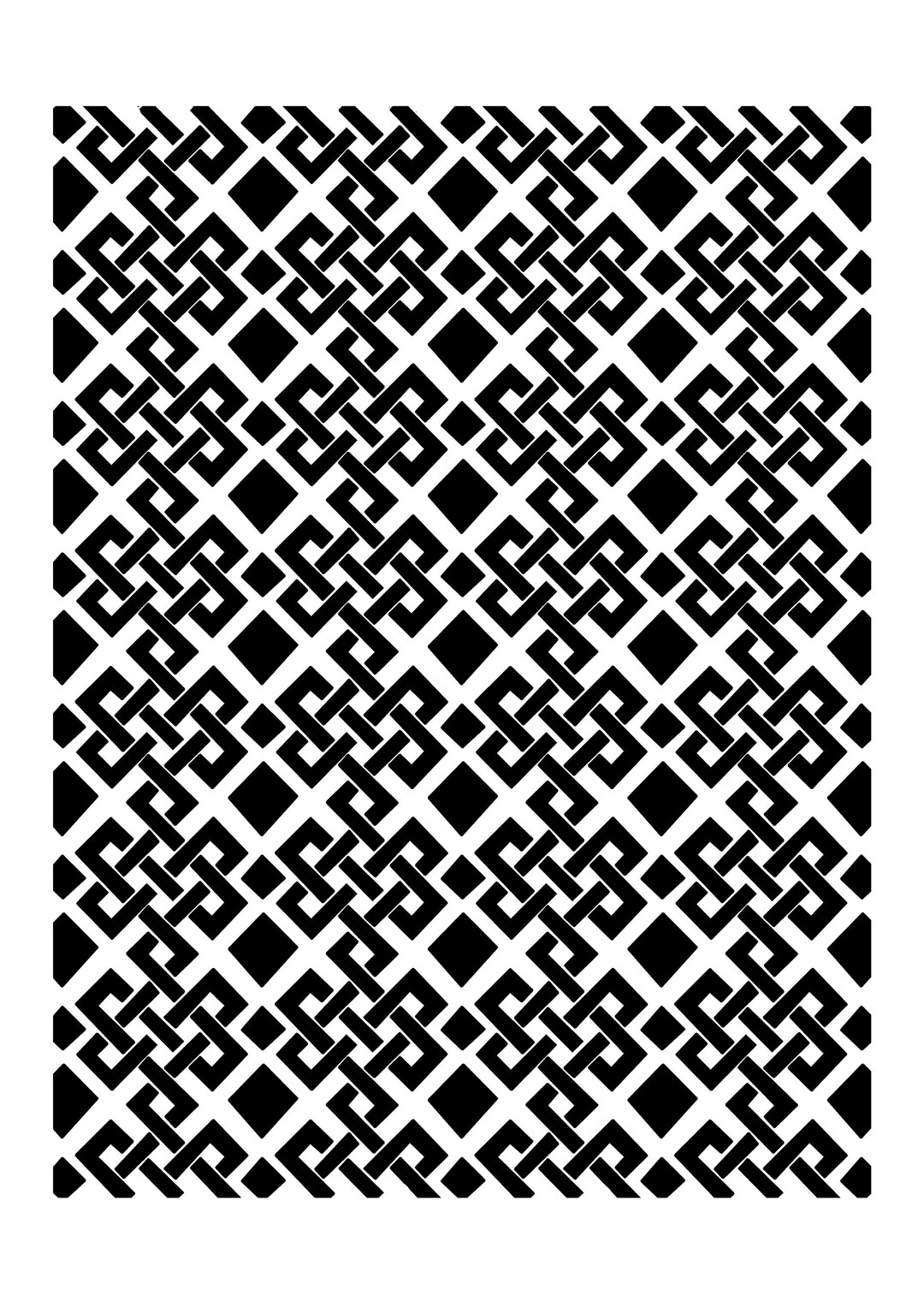 Geometric Asian Repeatable Pattern Stencil - Etsy