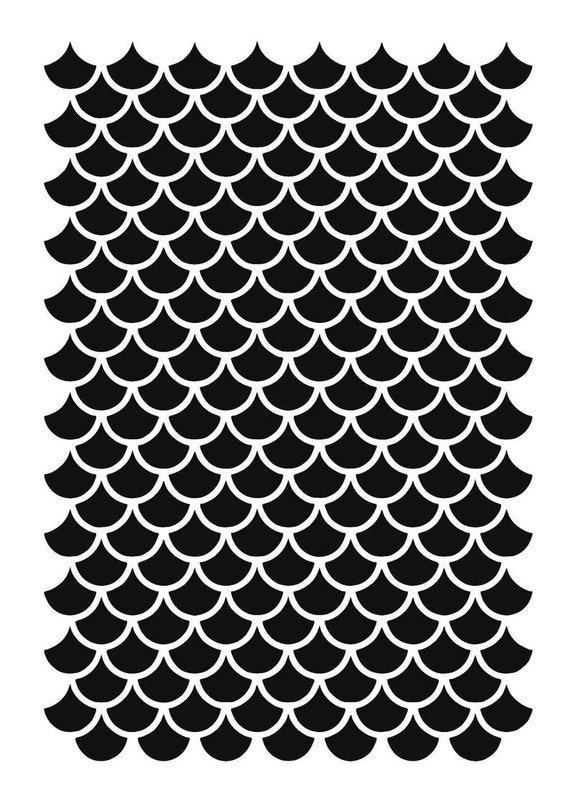 Fish Scales Mermaid Pattern Stencil - Etsy