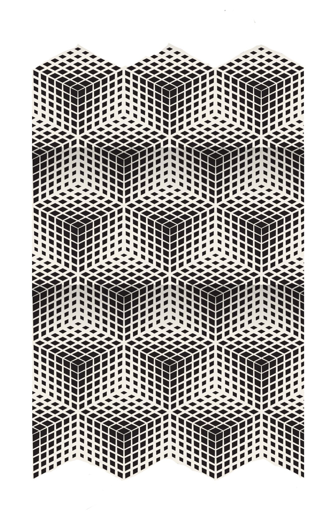 Geometric Fade Cube Pattern Stencil Etsy