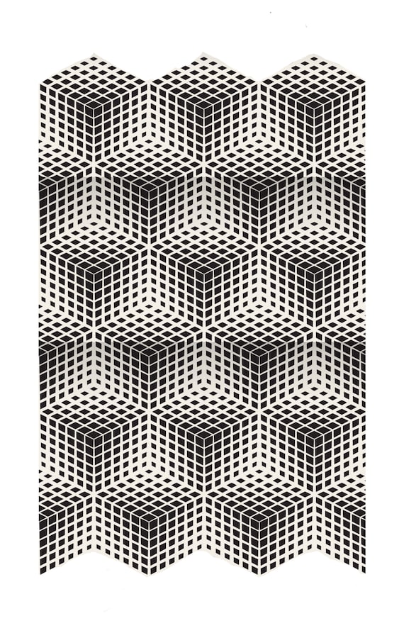 Geometric fade pattern stencil