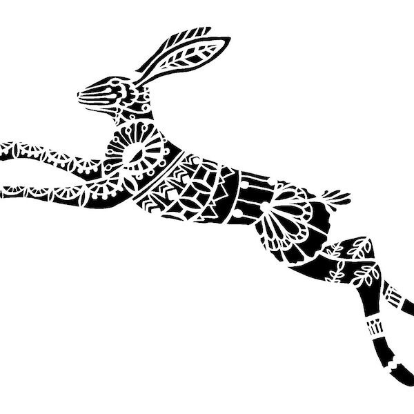 Rabbit hare reusable stencil