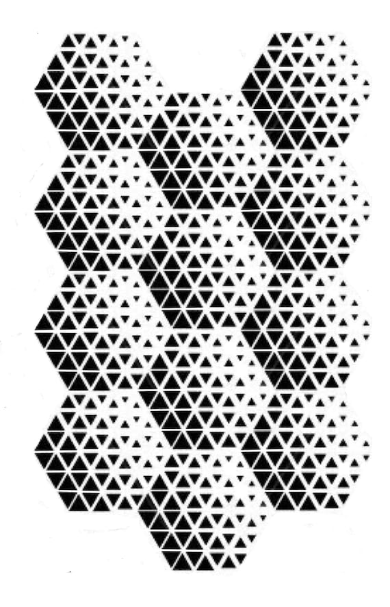 Geometric fade hexagon triangle pattern stencil