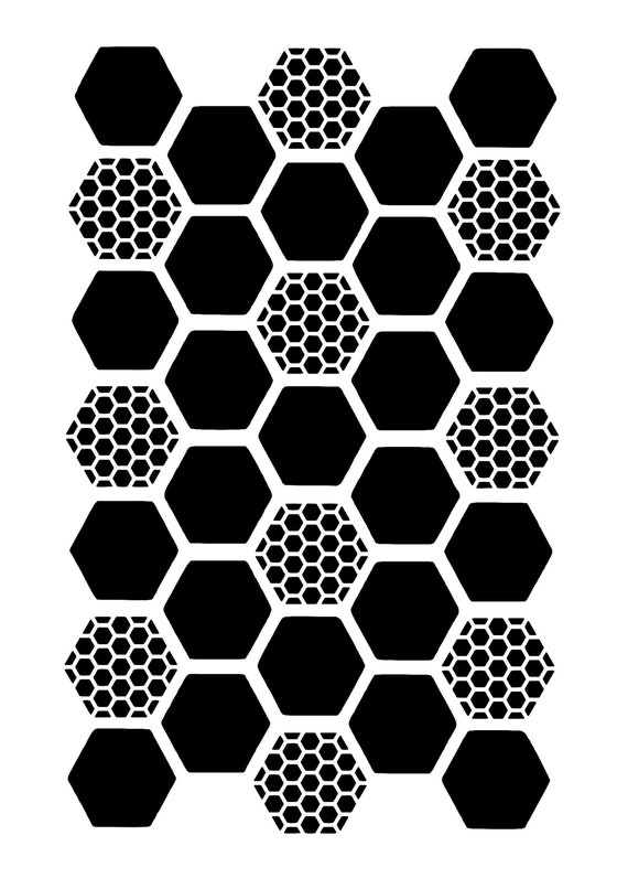 Hexagon honey comb pattern stencil