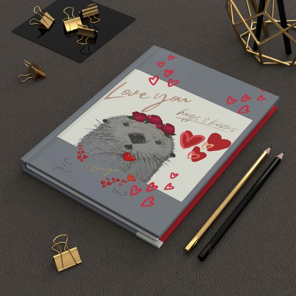 hardcover books for display Otter Displays Loves with Hugs and Kisses - Journal