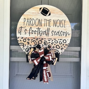 Handmade Football Season Door Hanger: Rustic Game Day Decor