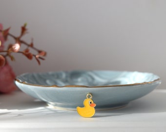 DUCK charm, Pendant for Cat Collars, Cute Yellow Rubber Duckling