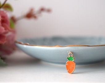 CARROT charm, Pendant for Cat Collars, Cute Healthy Orange Veggies for Rabbit with Leaves