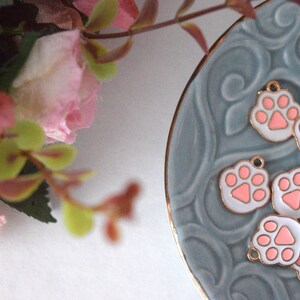 PAW charm, Pendant for Cat Collars, Baby Pink Soft Pet Kitten Kitty Dog Paw, Cushion Bouncy Pad, Gift for Pets image 3
