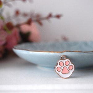 PAW charm, Pendant for Cat Collars, Baby Pink Soft Pet Kitten Kitty Dog Paw, Cushion Bouncy Pad, Gift for Pets image 1