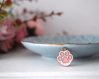 PAW charm, Pendant for Cat Collars, Baby Pink Soft Pet Kitten Kitty Dog Paw, Cushion Bouncy Pad, Gift for Pets