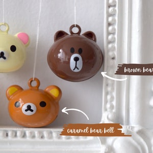 BEAR bell, Pendant for Cat Collars, Funny Cartoon Honey Fluffy Cute Animal, Round Ears Smiling Face image 4