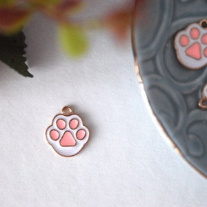 PAW charm, Pendant for Cat Collars, Baby Pink Soft Pet Kitten Kitty Dog Paw, Cushion Bouncy Pad, Gift for Pets image 2