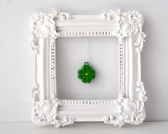 CLOVER bell, pendant for Cat Collars, Green Lucky Gold Cute and Lovely, Funny Plant Leprechaun