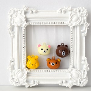 BEAR bell, Pendant for Cat Collars, Funny Cartoon Honey Fluffy Cute Animal, Round Ears Smiling Face