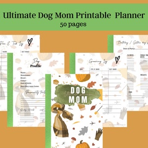 Ultieme afdrukbare hondenmoederplanner - herfststijl 2, puppyplanner, hondenplanner, huisdierorganisator, trainingstracker