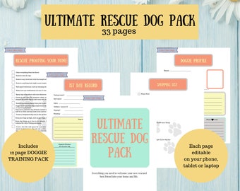 Rescue dog planner || dog organisation || dog planner || rescue dog || dog products || things for new dog || dog checklist || dog || rescue