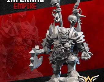 Infernal Orc Commander| free bases included| get additional discount!| White Angel Miniatures