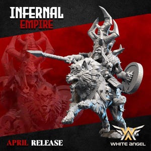 Commandant gobelin infernal sur loup | Socles gratuits inclus | Bénéficiez d'une réduction supplémentaire ! | White Angel Miniatures